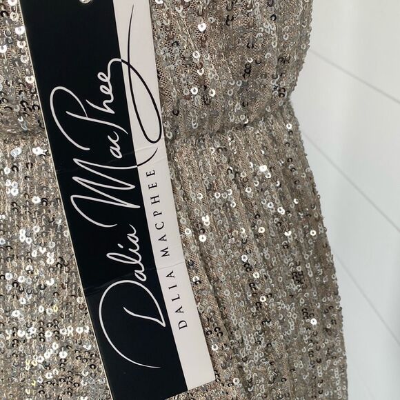 Dalia MacPhee Gold Sequin Embellished Mini Dress - Picture 7 of 10